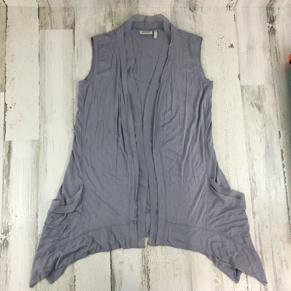 LOGO By Lori Goldstein QVC Sz XXS Vest Open Front Draped Waterfall Layering
